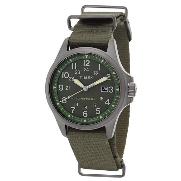 NWT Authentic Timex Expedition North Field Post Solar Green Dial Men's Watch TW2 - Picture 1 of 3